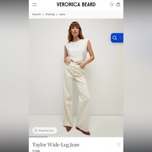 Veronica Beard taylor high-rise wide-leg jeans green